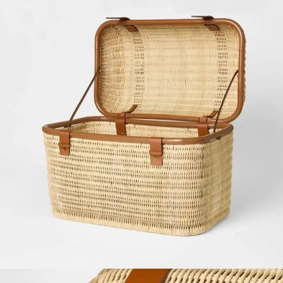 NEW Studio McGee Woven Rattan Storage Trunk
